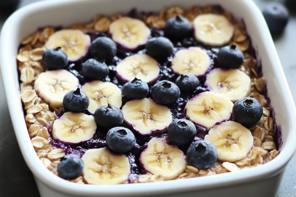 Banana Blueberry Baked Oatmeal